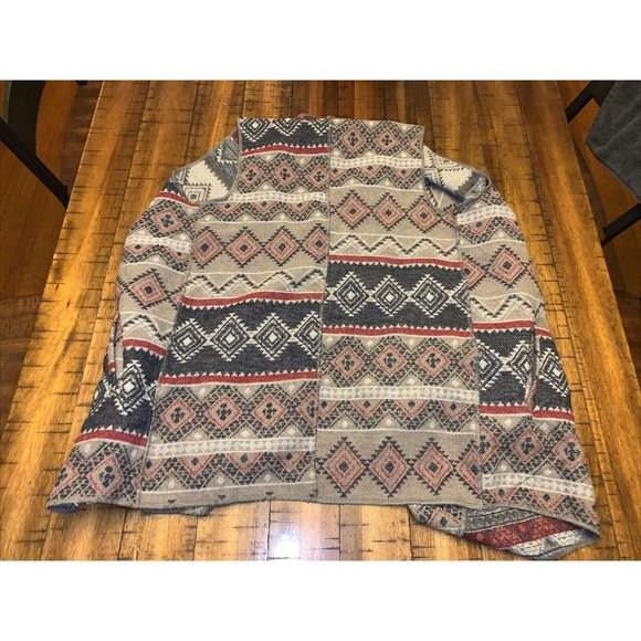 Tribal Jeans Small Open Front Cardigan Wool Blend Sleeveless Native Aztec - Picture 4 of 4